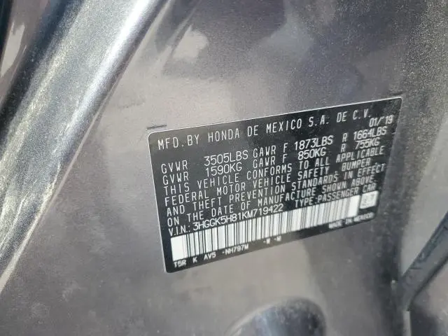 2019 HONDA FIT EX