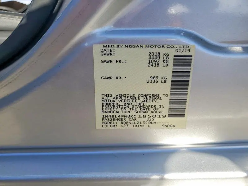 2019 NISSAN ALTIMA PLATINUM  