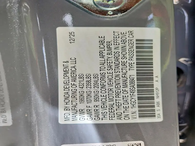 2025 HONDA ACCORD SE  