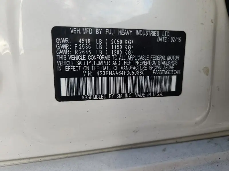2015 SUBARU LEGACY 2.5I  