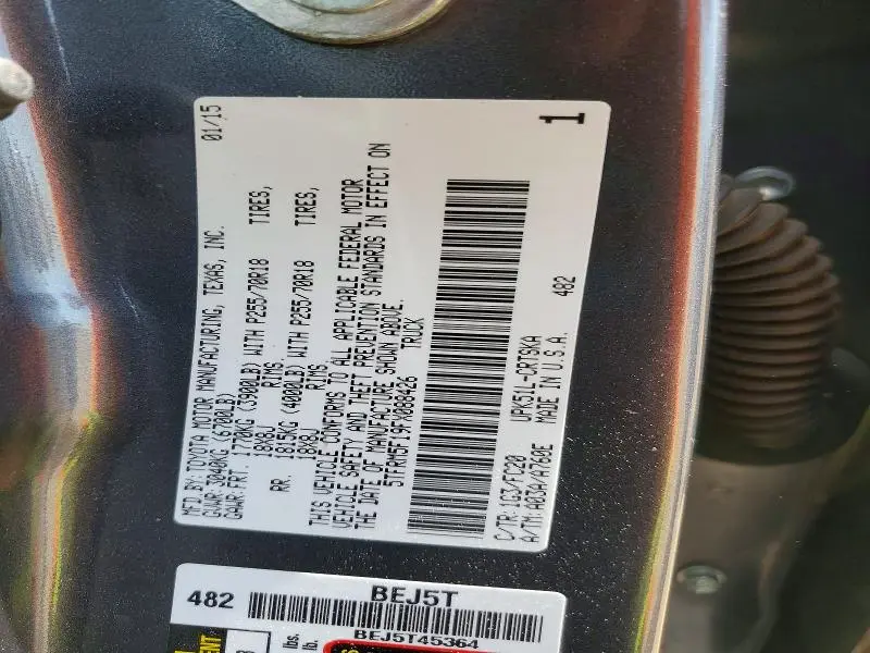 2015 TOYOTA TUNDRA SR5  