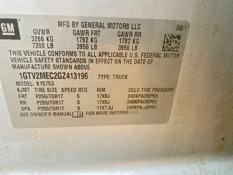 2016 GMC SIERRA K1500 SLE  