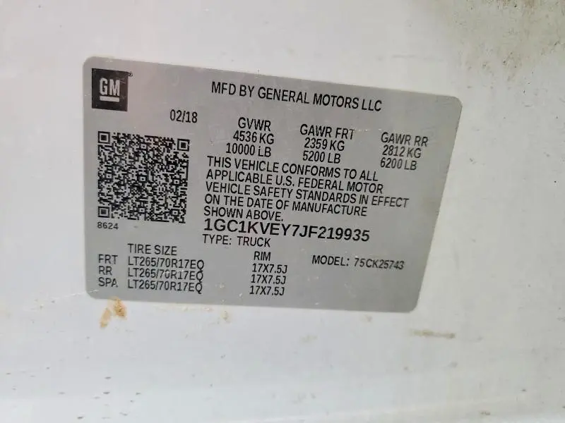 2018 CHEVROLET SILVERADO   