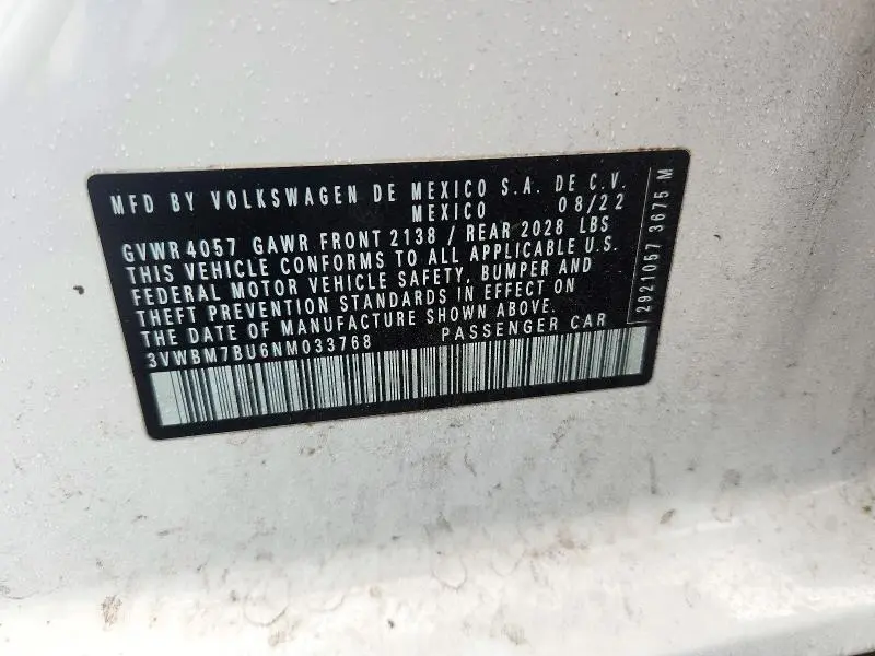 2022 VOLKSWAGEN JETTA SPORT  