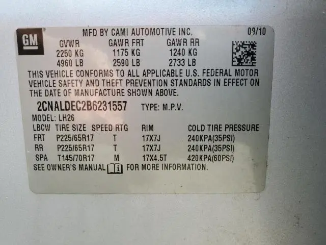2011 CHEVROLET EQUINOX LT  