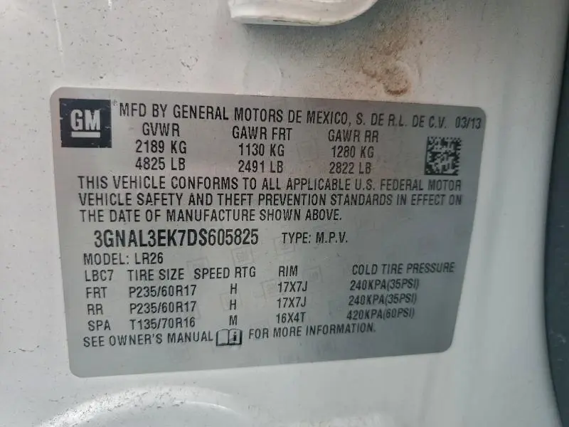 2013 CHEVROLET CAPTIVA LT  