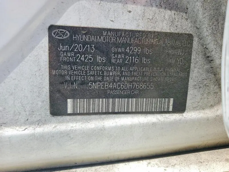 2013 HYUNDAI SONATA GLS  