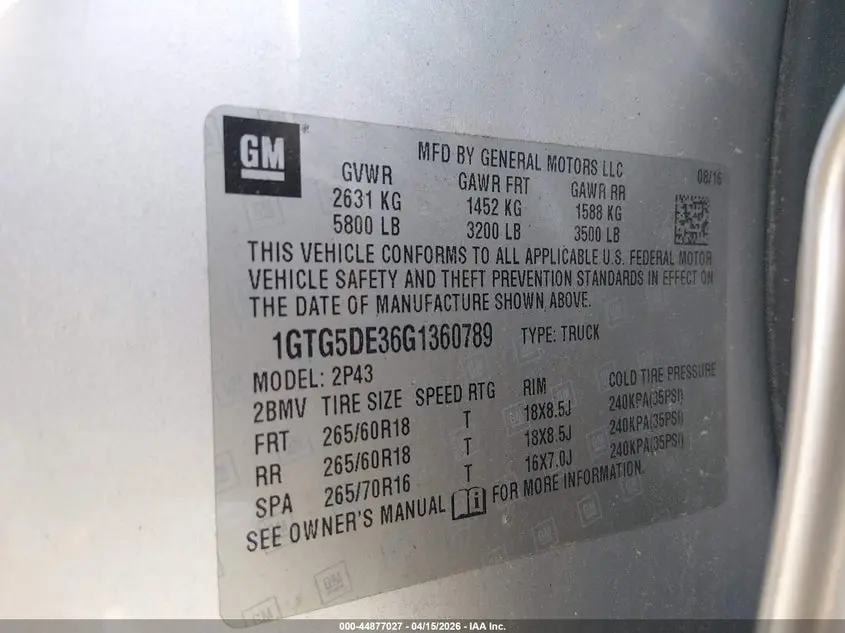 2016 GMC CANYON SLT