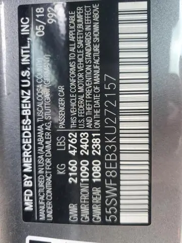 2019 MERCEDES-BENZ C 300 4MATIC  