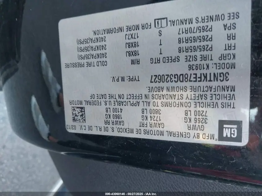 2013 CHEVROLET AVALANCHE LT