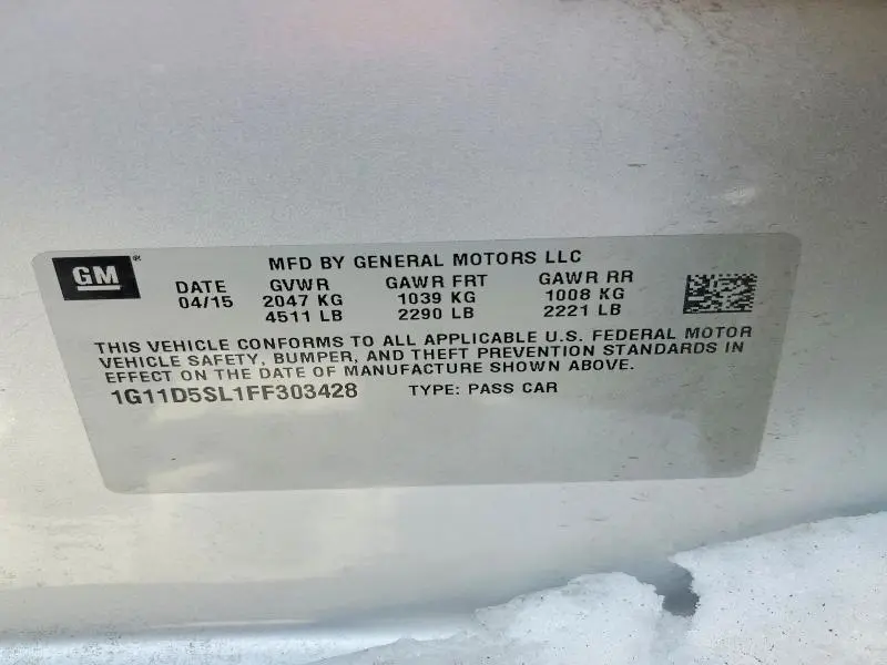 2015 CHEVROLET MALIBU 2LT  