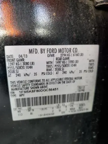 2013 FORD EXPLORER LIMITED  