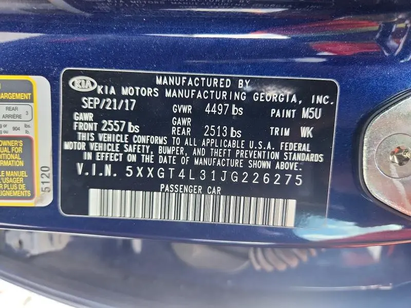 2018 KIA OPTIMA LX  