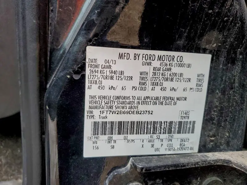 2013 FORD F250 SUPER DUTY  