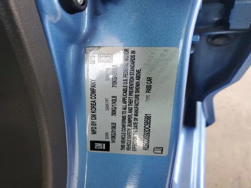 2013 CHEVROLET SPARK 1LT  