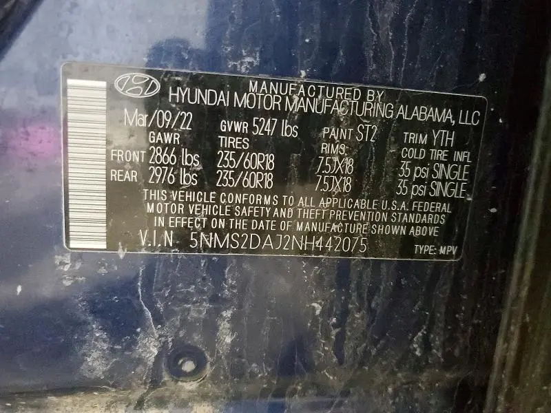 2022 HYUNDAI SANTA FE SEL  