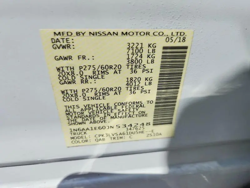 2018 NISSAN TITAN SL  