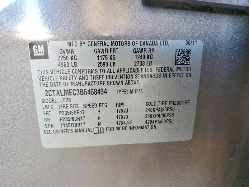 2011 GMC TERRAIN SLE  