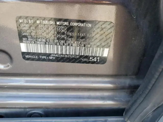 2019 MITSUBISHI OUTLANDER ES