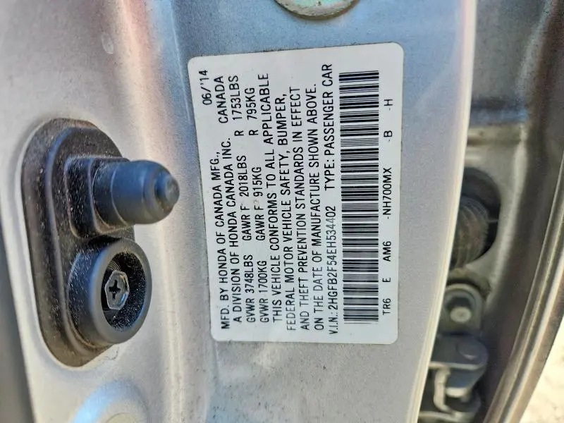 2014 HONDA CIVIC LX  