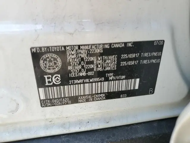 2020 TOYOTA RAV4 XLE  