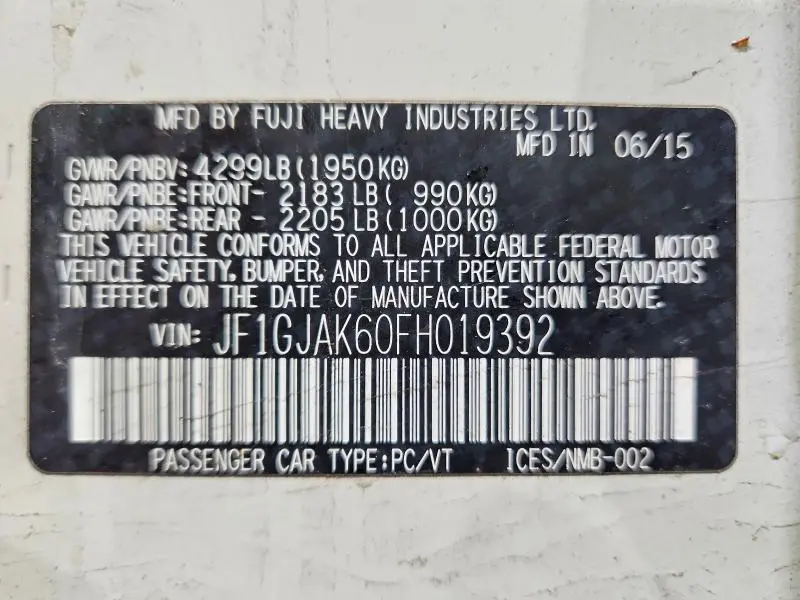 2015 SUBARU IMPREZA PREMIUM PLUS  