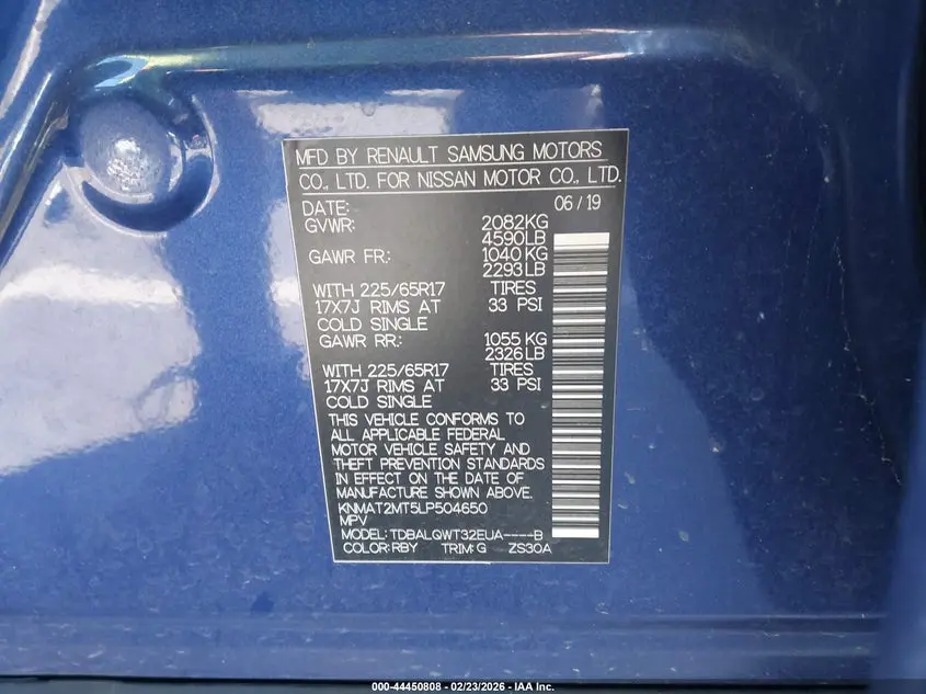 2020 NISSAN ROGUE SV FWD