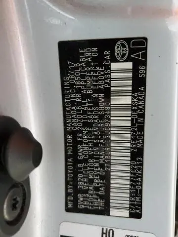 2018 TOYOTA COROLLA L  