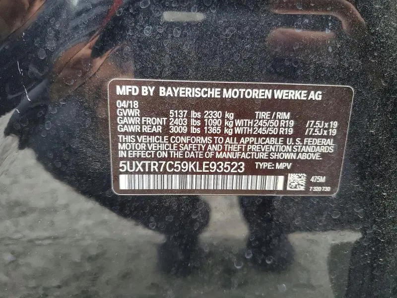 2019 BMW X3 SDRIVE30I  