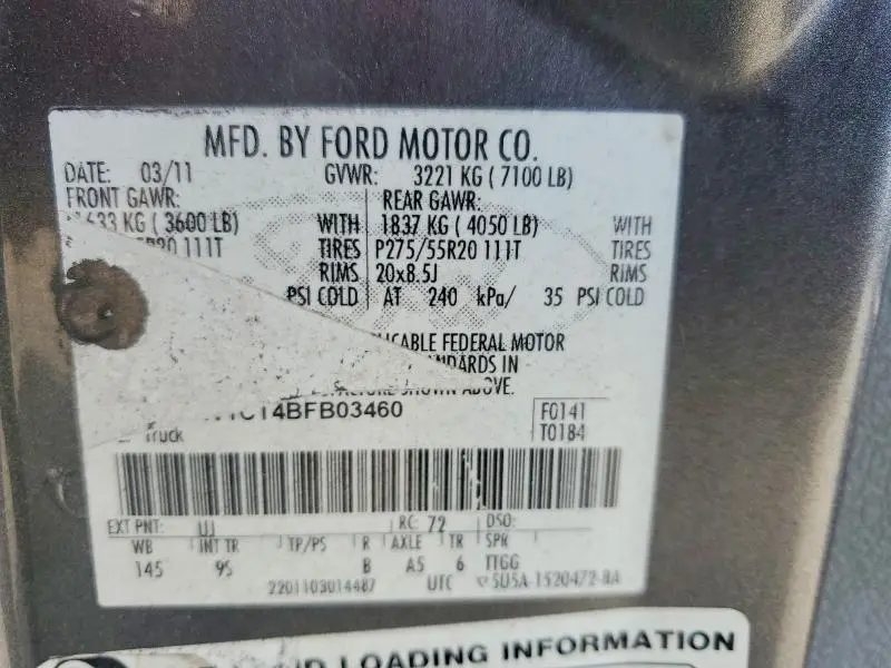 2011 FORD F150 SUPERCREW  