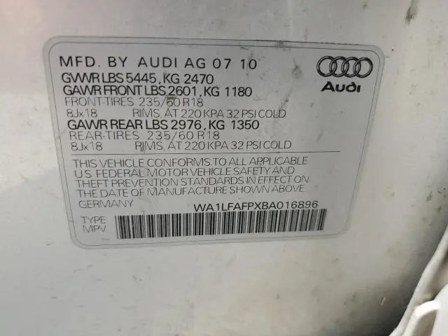 2011 AUDI Q5 PREMIUM PLUS  