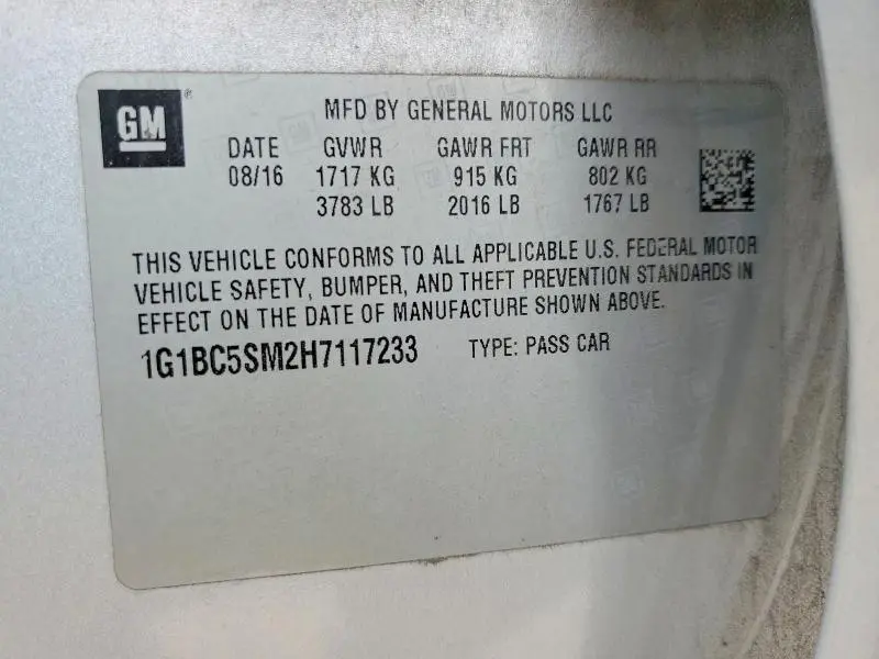 2017 CHEVROLET CRUZE LS  