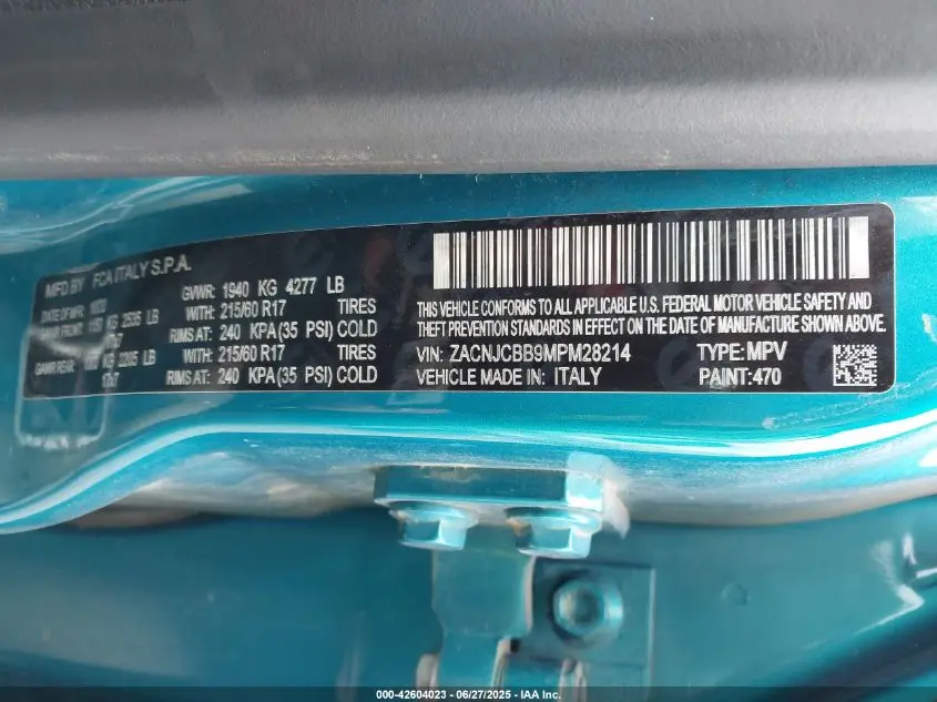 2021 JEEP RENEGADE LATITUDE FWD