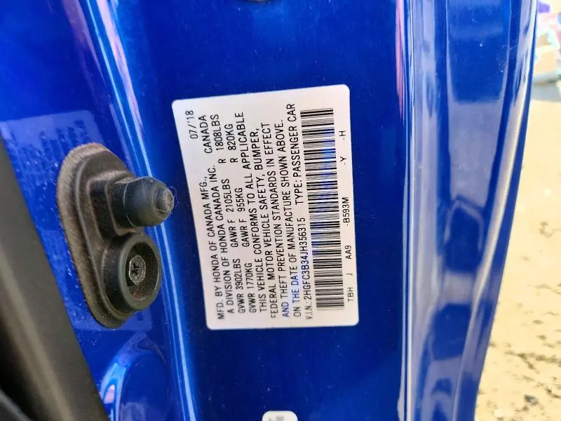 2018 HONDA CIVIC EX  