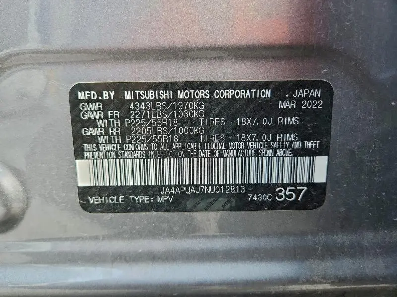 2022 MITSUBISHI OUTLANDER SPORT ES  