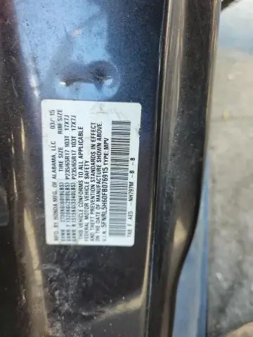 2015 HONDA ODYSSEY EXL  