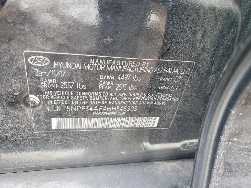 2017 HYUNDAI SONATA SPORT  