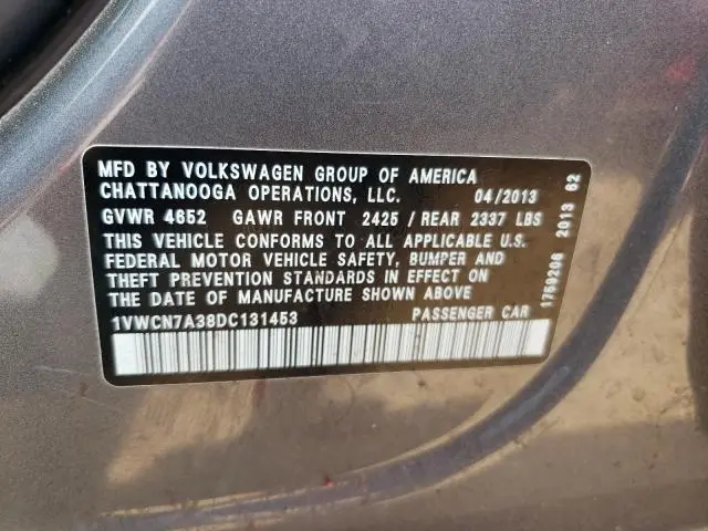 2013 VOLKSWAGEN PASSAT SEL  