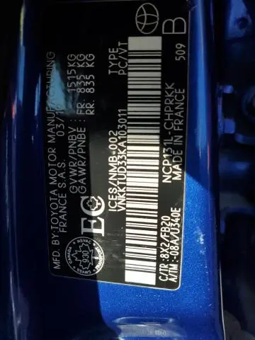 2019 TOYOTA YARIS L  