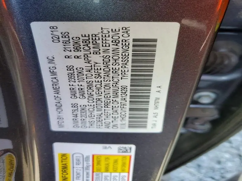 2018 HONDA ACCORD TOURING  