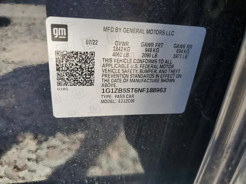 2022 CHEVROLET MALIBU LS  