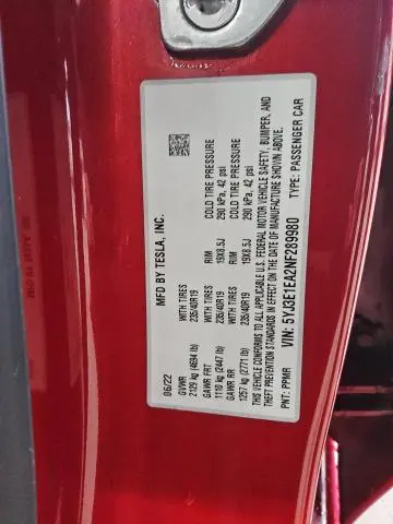 2022 TESLA MODEL 3 