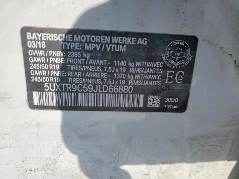 2018 BMW X3 XDRIVE30I  