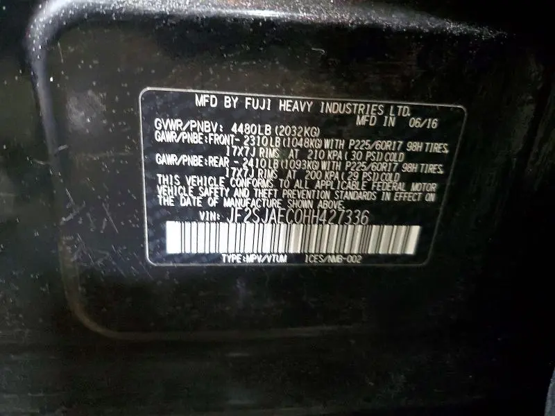 2017 SUBARU FORESTER 2.5I PREMIUM  