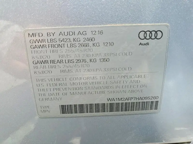 2017 AUDI Q5 PREMIUM PLUS  