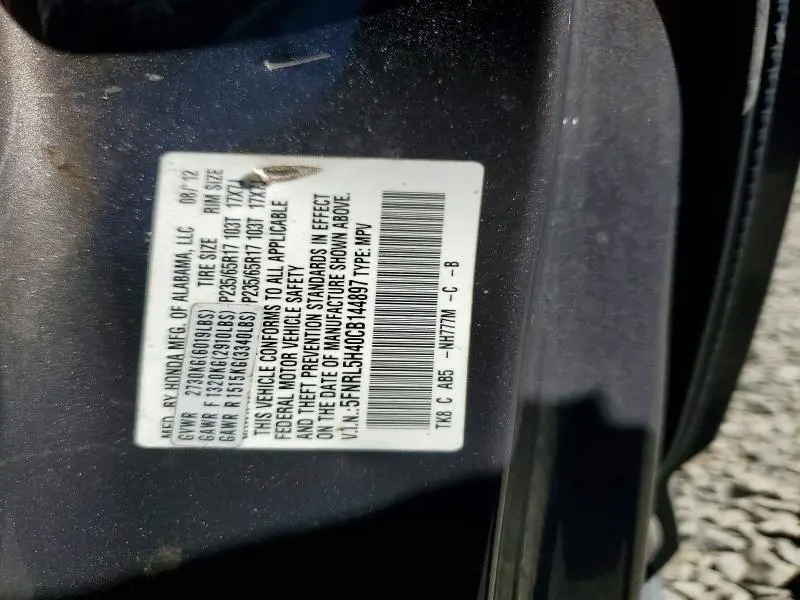 2012 HONDA ODYSSEY EX  