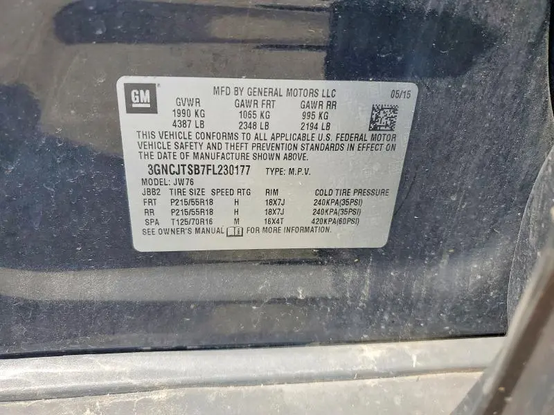 2015 CHEVROLET TRAX LTZ  