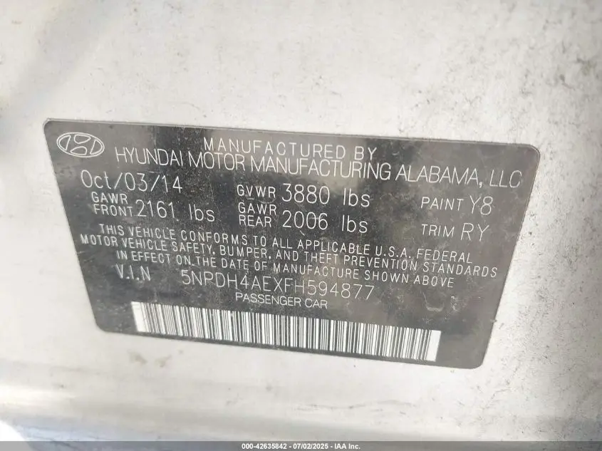 2015 HYUNDAI ELANTRA SE