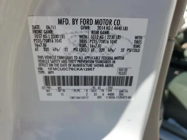 2012 FORD ESCAPE XLS  