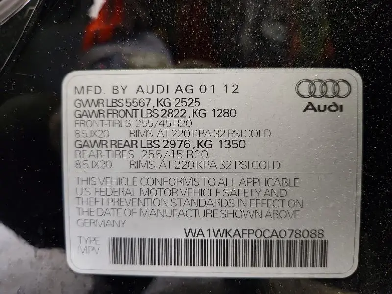 2012 AUDI Q5 PRESTIGE  